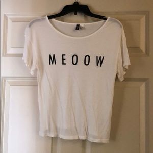 H&M white meow top